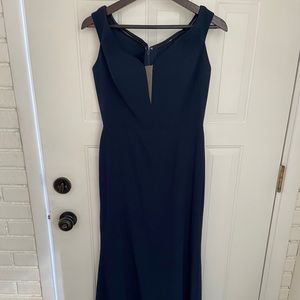 Beautiful navy off the shoulder fitted gown